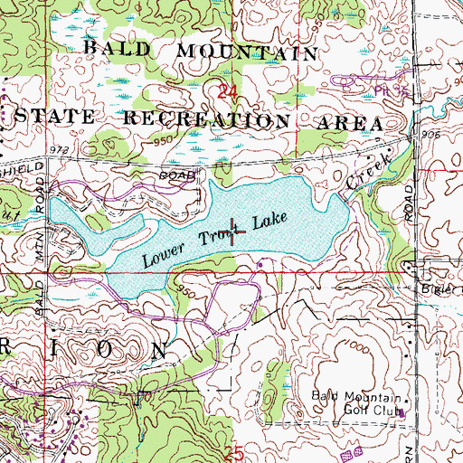 Topographic Map of Lower Trout Lake, MI