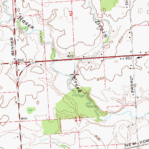 Topographic Map of Lowery Drain, MI