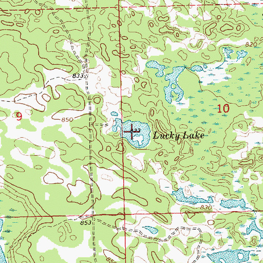 Topographic Map of Lucky Lake, MI