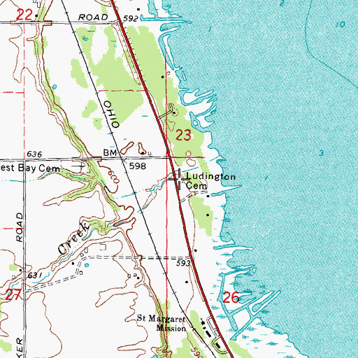 Topographic Map of Ludington Cemetery, MI