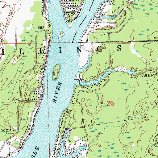 Topographic Map of Luenberger Drain, MI