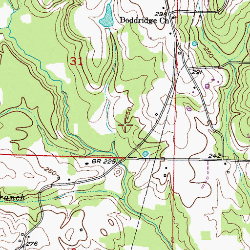 Topographic Map of Rodessa Oil and Gas Field, AR
