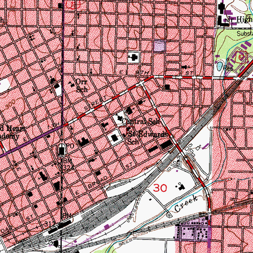 Topographic Map of Saint Edwards Catholic Church, AR
