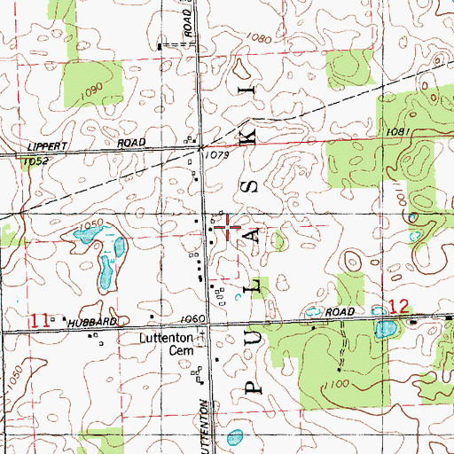 Topographic Map of Luttenon School, MI