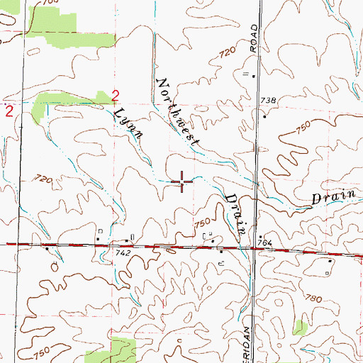 Topographic Map of Lynn Drain, MI