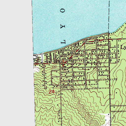 Topographic Map of Lyon Manor, MI