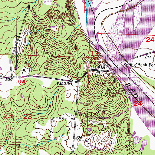Topographic Map of Spring Bank (historical), AR