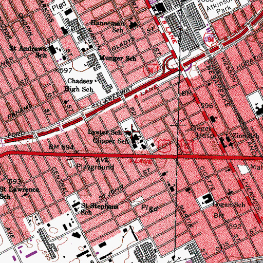 Topographic Map of Lyster School, MI