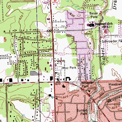 Topographic Map of Mac Park, MI