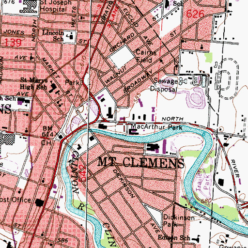 Topographic Map of MacArthur Park, MI