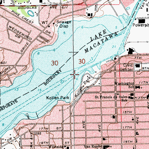 Topographic Map of Macatawa River, MI