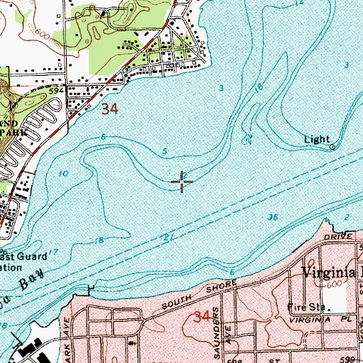 Topographic Map of Lake Macatawa, MI