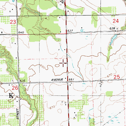 Topographic Map of Macks Landing School, MI