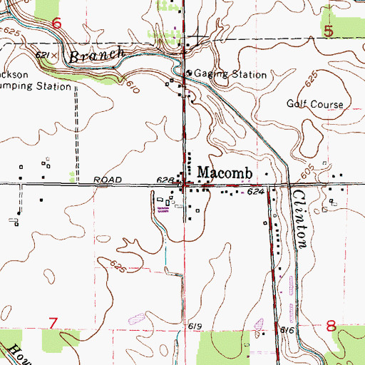 Topographic Map of Macomb, MI