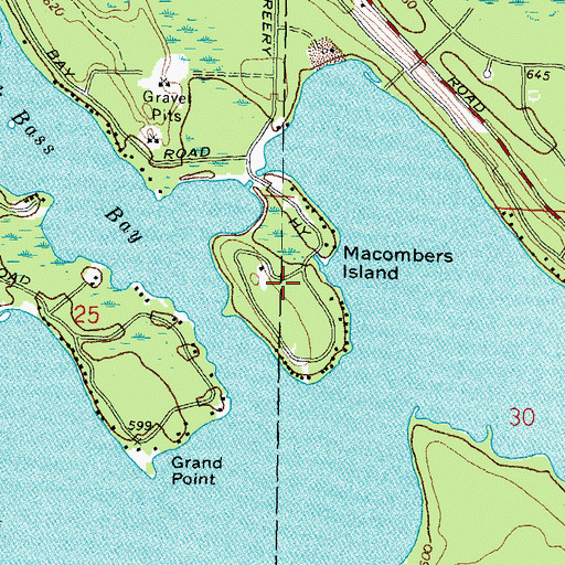 Topographic Map of Macombers Island, MI