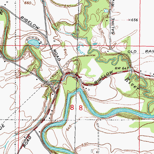 Topographic Map of Macon Creek, MI