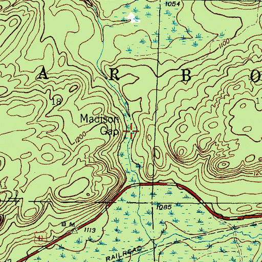 Topographic Map of Madison Gap, MI