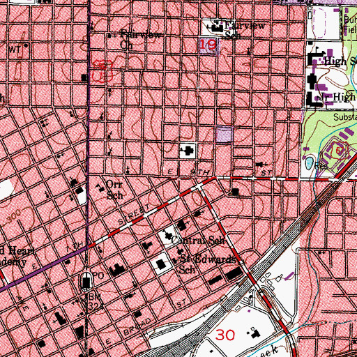 Topographic Map of Kline Park, AR