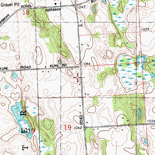 Topographic Map of Madison School, MI
