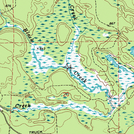 Topographic Map of Mahoney Creek, MI