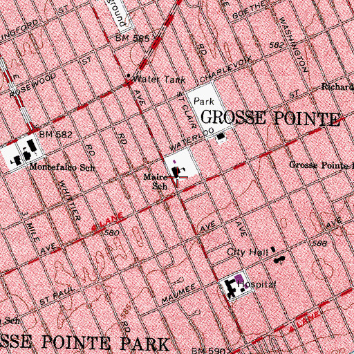 Topographic Map of Maire School, MI