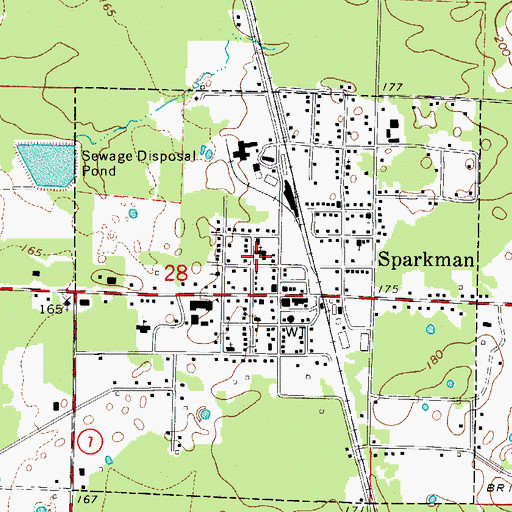 Topographic Map of First Baptist Church, AR