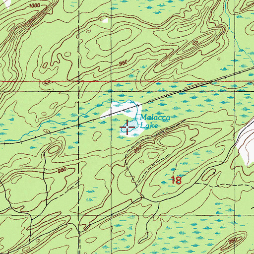 Topographic Map of Malacca Lake, MI