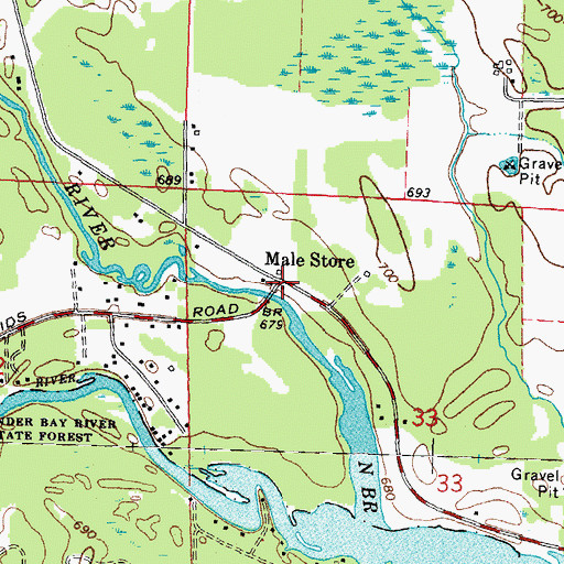 Topographic Map of Male Store, MI