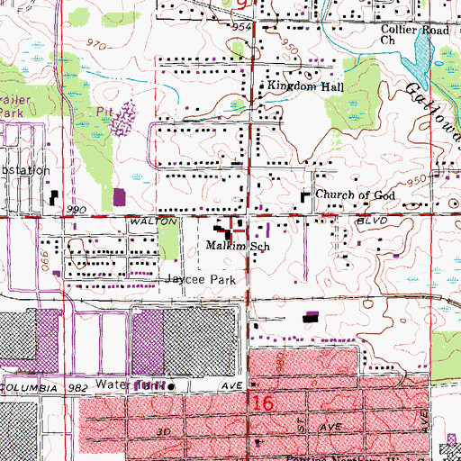 Topographic Map of Malkim School, MI