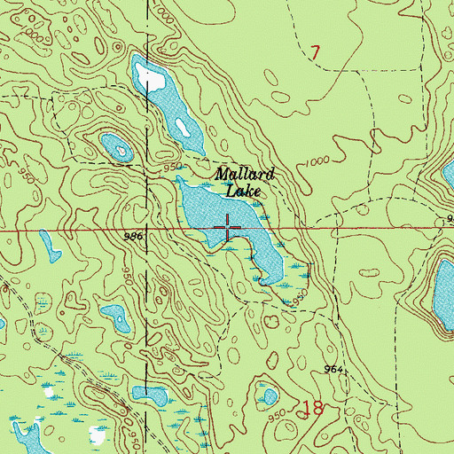 Topographic Map of Mallard Lake, MI