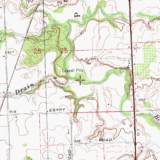Topographic Map of Mallory Lake Drain, MI