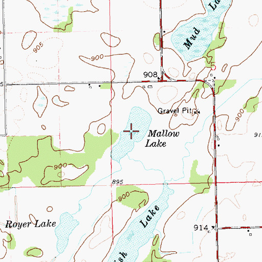 Topographic Map of Mallow Lake, MI