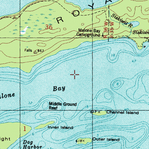 Topographic Map of Malone Bay, MI