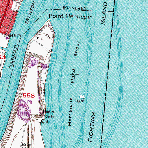Topographic Map of Mamajuda Island Shoal, MI