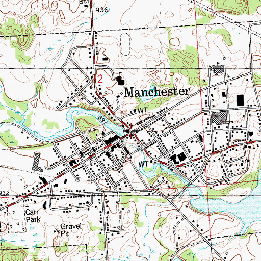 Topographic Map of Manchester, MI