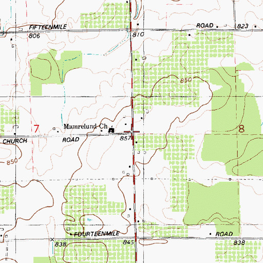 Topographic Map of Manchester School, MI