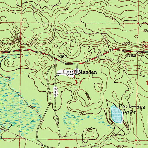 Topographic Map of Mandan, MI