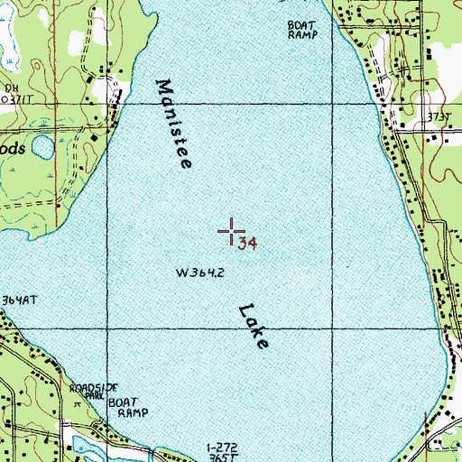 Topographic Map of Manistee Lake, MI