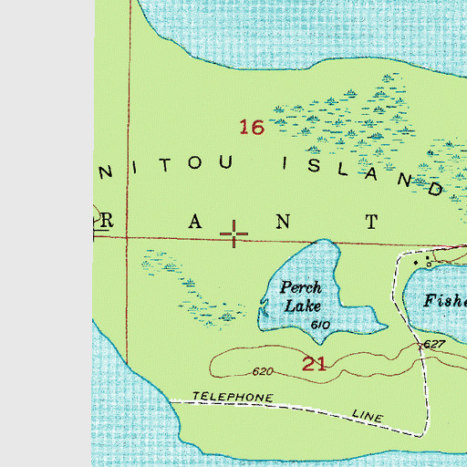 Topographic Map of Manitou Island, MI