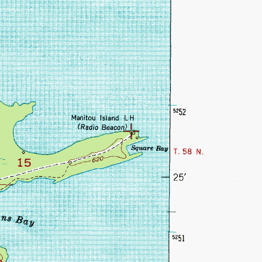 Topographic Map of Manitou Island Lighthouse, MI