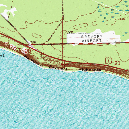 Topographic Map of Manitou Payment Highbanks, MI
