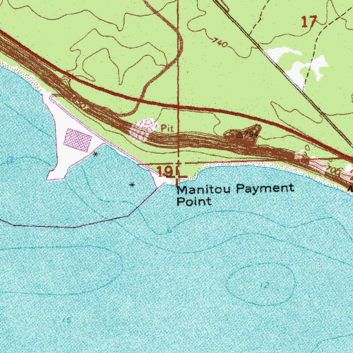 Topographic Map of Manitou Payment Point, MI