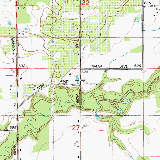 Topographic Map of Manitt Lake, MI