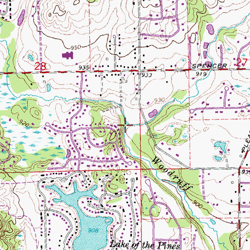 Topographic Map of Mann Creek, MI