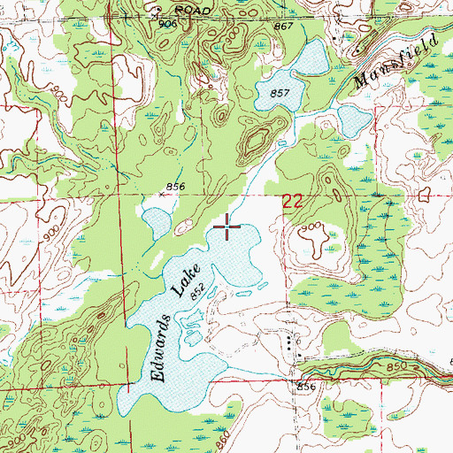 Topographic Map of Mansfield Creek, MI