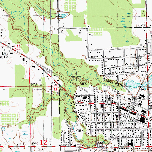 Topographic Map of Maple Creek, MI
