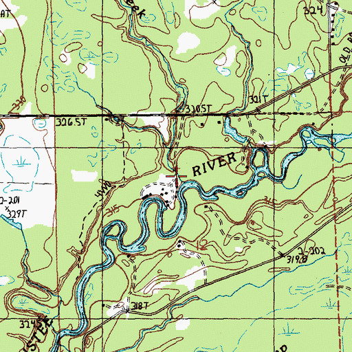 Topographic Map of Maple Creek, MI