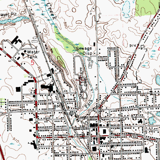Topographic Map of Maple Grove Cemetery, MI