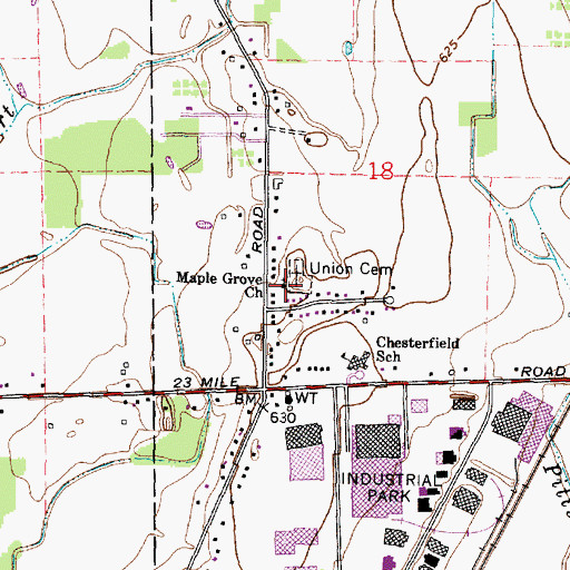 Topographic Map of Maple Grove Church, MI