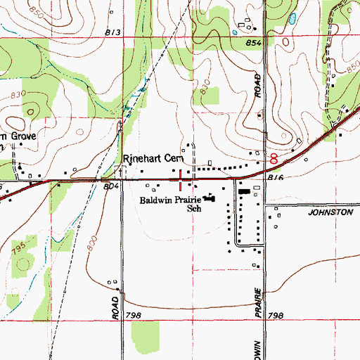 Topographic Map of Maple Grove School, MI